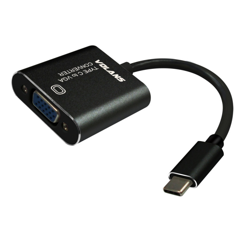 Aluminium Type-C (USB-C) to VGA - Supports 1080P Windows/ Mac OS/ Chrome OS (Not for Desktop PC)