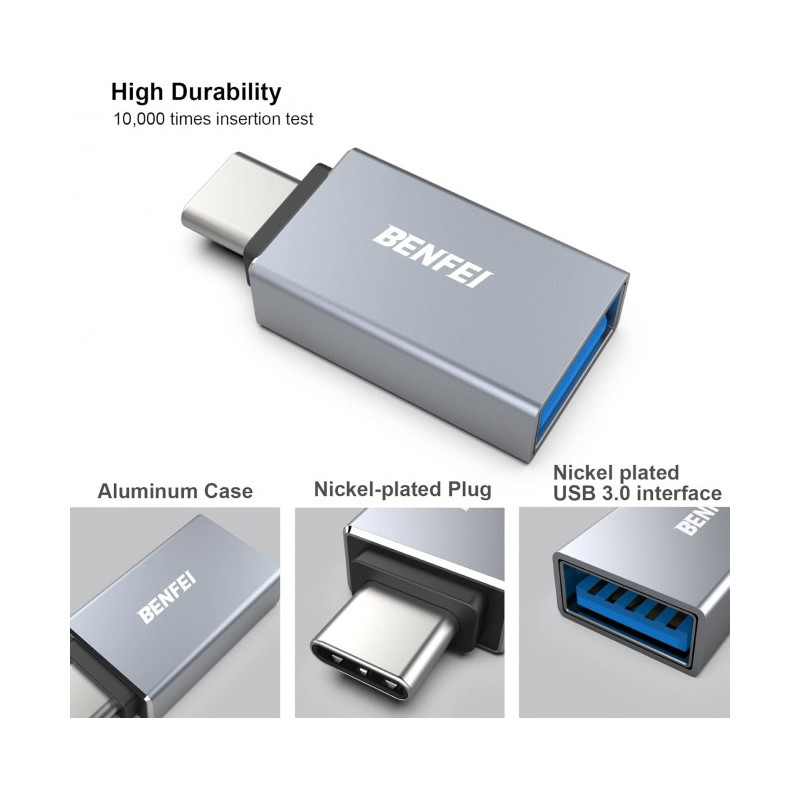 USB Type-C Male to USB 3.0 Female Adapter, USB C to USB A Male to Female Adapter