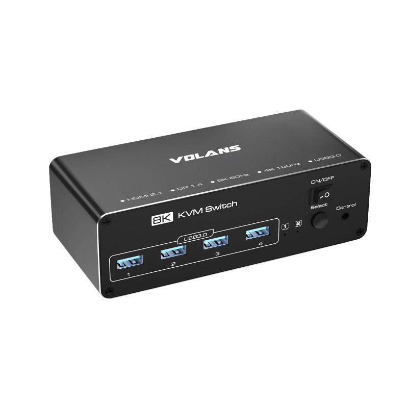 HDMI and DP Dual Monitor (8K@60Hz) KVM Switch with 4xUSB3.0