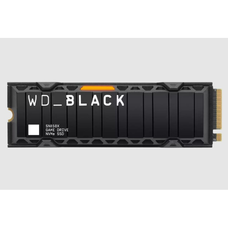 M.2 NVMe SSD: 2TB Black SN850X, PCIe Gen4, Read: 7300MB/s, Write: 6600MB/s, R:1,200K/W:1,100K IOPS, 1200 TBW - With Heatsink