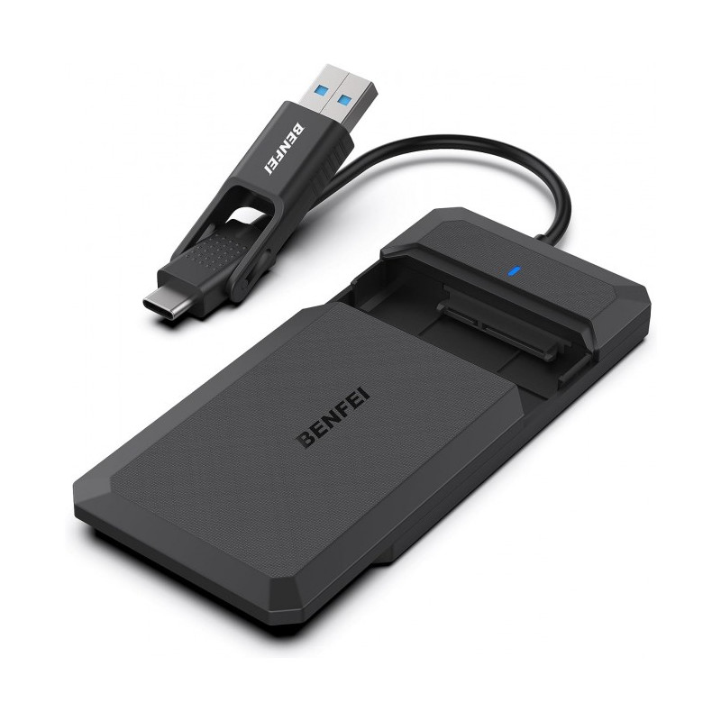 2.5" SATA to USB Type-C/Type-A Tool Free External Hard Drive Enclosure