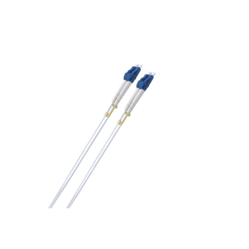 5m LC-LC OS2 Single Mode Dual-Core Fibre / Fiber Optic Cable UPC Duplex Armoured Low Smoke Zero Halogen (LSZH) Jacket White