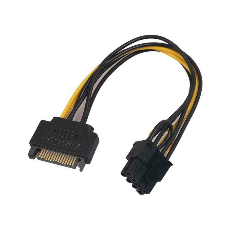 8-Pin (6+2) PCI-E VGA Power to SATA Power Cable 20cm