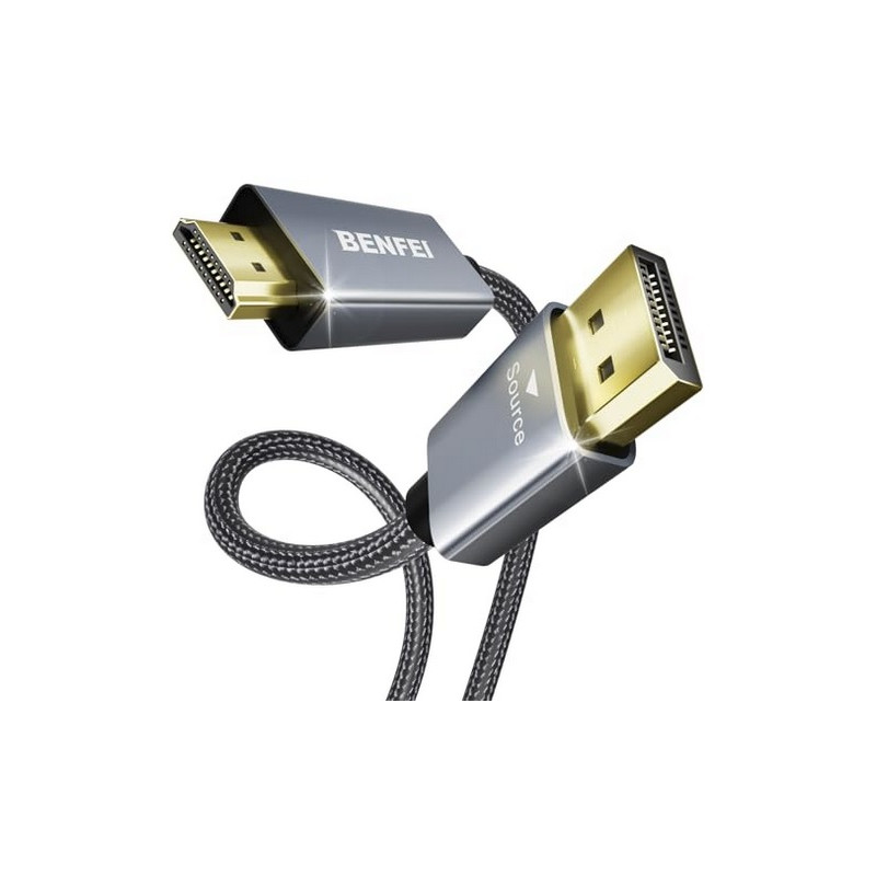 4K DisplayPort DP to HDMI mm 1.8M Cable - Aluminum Shell, Nylon Braided Cable