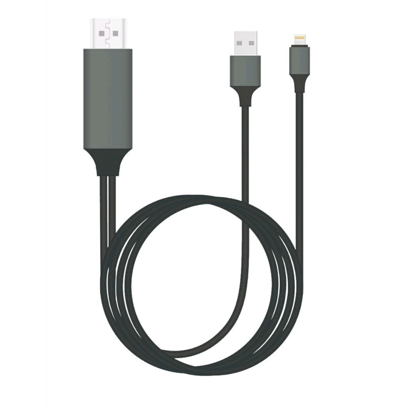 HDMI to Lightning 2m Cable for iPhone & iPad Plug & Play lightning device to HD TV or Monitor