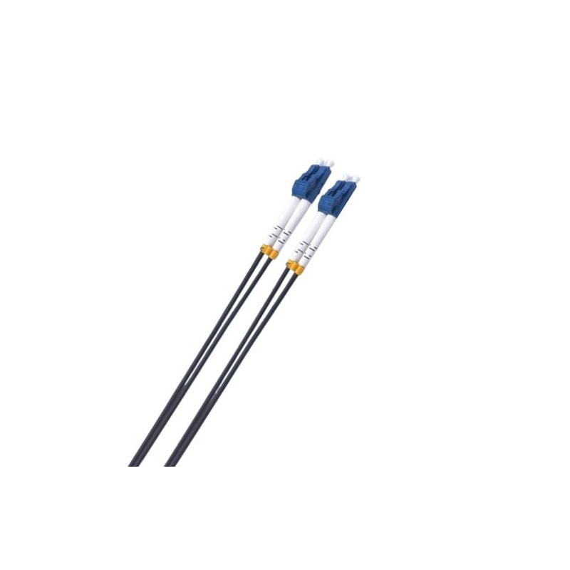 5m LC-LC OS2 Single Mode Dual-Core Fibre / Fiber Optic Cable UPC Duplex Armoured Low Smoke Zero Halogen (LSZH) Jacket Black