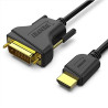 HDMI to DVI, Bi Directional DVI-D 24+1 Male to HDMI Male High Speed Adapter Cable Support 1080P Full HD - 1.8M