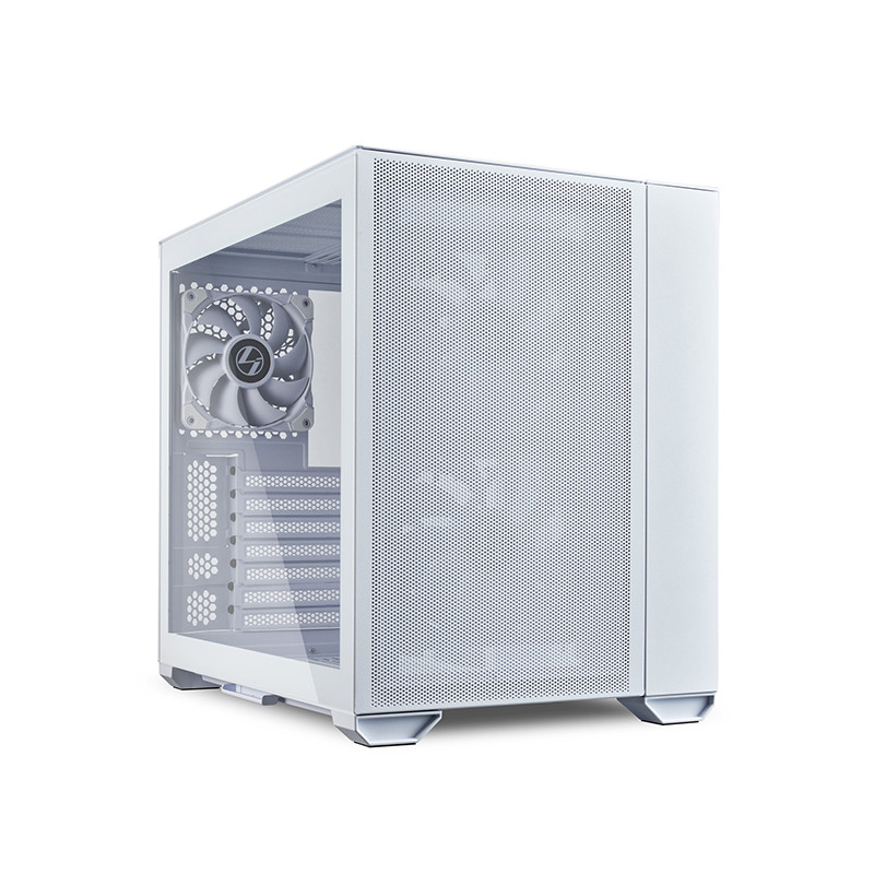 Mini-Tower Case: O11 Air Mini - White2x 140mm PWM Fans, 1x 120mm PWM Fan, 2x USB 3.0, 1x USB Type-C, 1x HD Audio, Tempered Glass