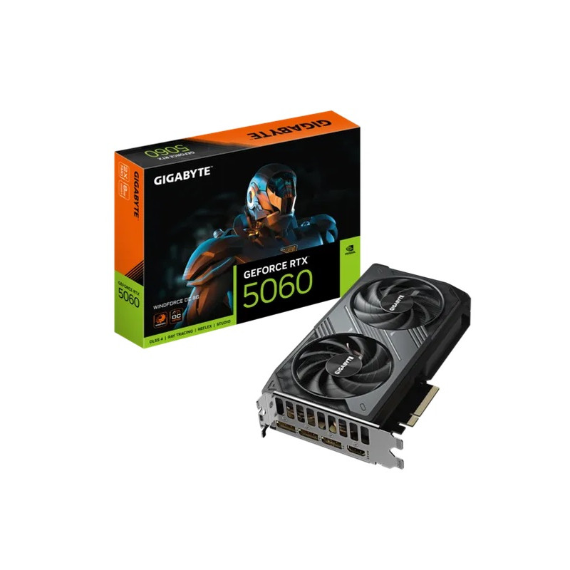 nVIDIA GeForce RTX5060 WINDFORCE OC 8GClock: 2512 MHz, 1x HDMI/ 3x DP, Max Resolution: 7680 x 4320, 1x 8-Pin Connector, Recommen