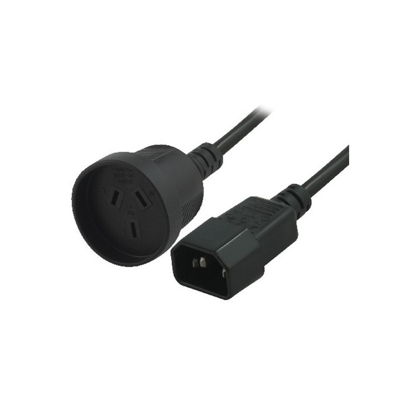 UPS Power Extension Cable: 15cm 3-Pin AU Female to IEC C14 Male