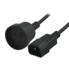 UPS Power Extension Cable: 15cm 3-Pin AU Female to IEC C14 Male
