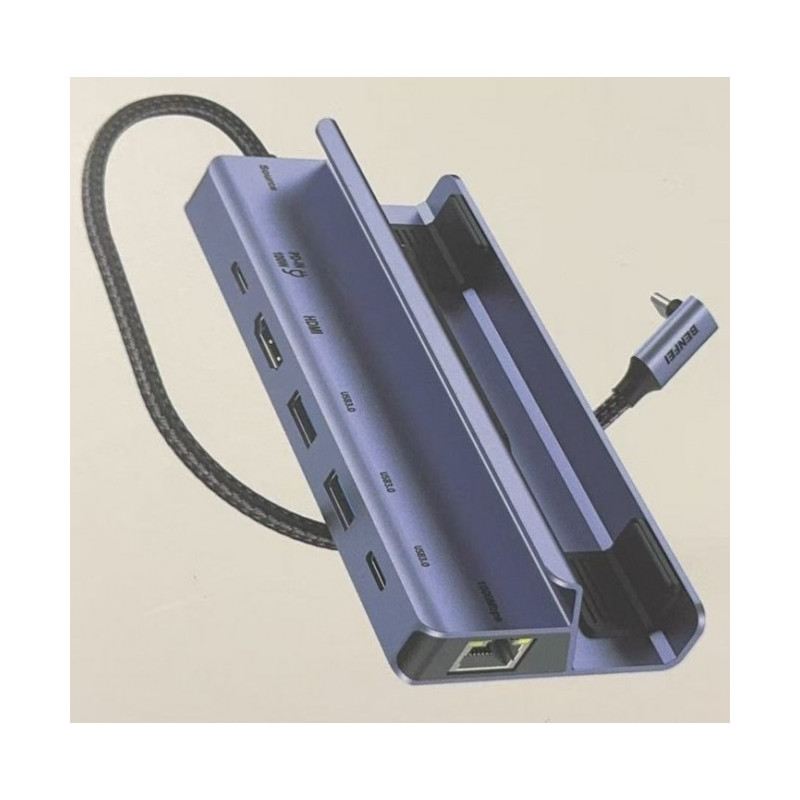 6 in 1 USB Type-C Docking 1x HDMI 4K @60Hz, 2x USB-A 3.0, 1x USB-C 3.0, 1x USB-C PD, 1x RJ45