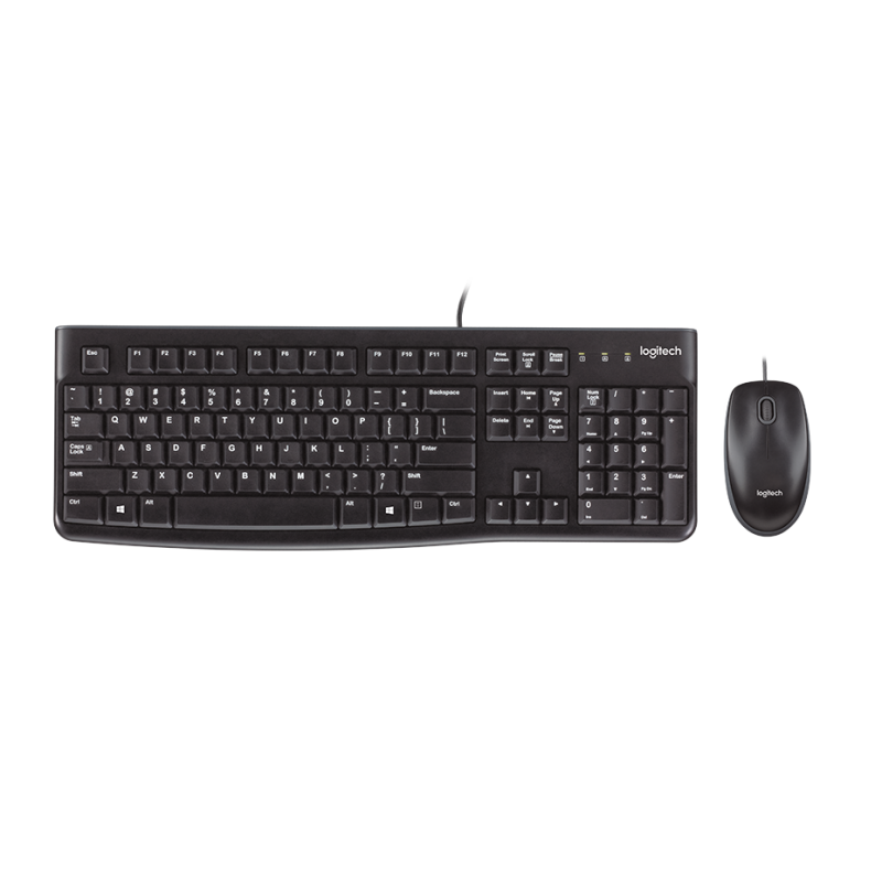 Keyboard & Mouse: MK120, Desktop Wired USB Combo - Black