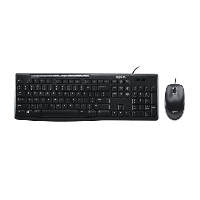 Keyboard & Mouse: MK200, Media Wired USB Combo - Black