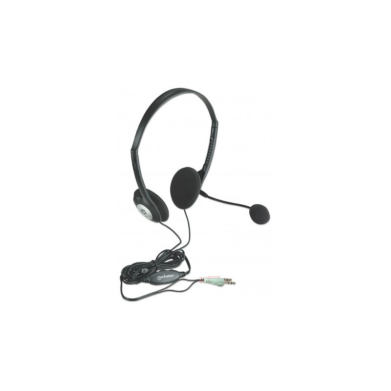 Wired Headset: Stereo with Microphone and Volume Control dual 3.5mm jack (one year warranty)