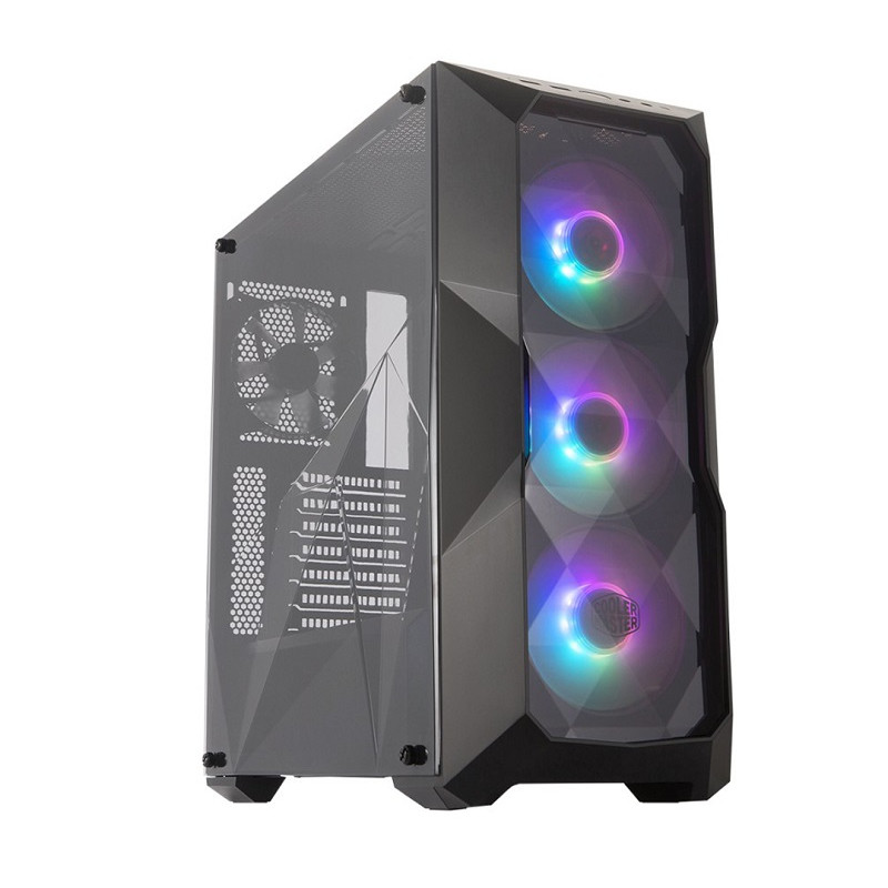 Mid-Tower Case: MasterBox TD500 Crystal A.RGB, Crystal Clear Front Panel, Crystalline Tempered Glass Window, 3x Addressable RGB