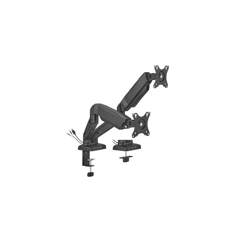 Dual Monitor Interactive Counterbalance LCD VESA Desk Clamp and Grommet Mount Fit most 17''-32'' Monitors Up to 9kg per screen