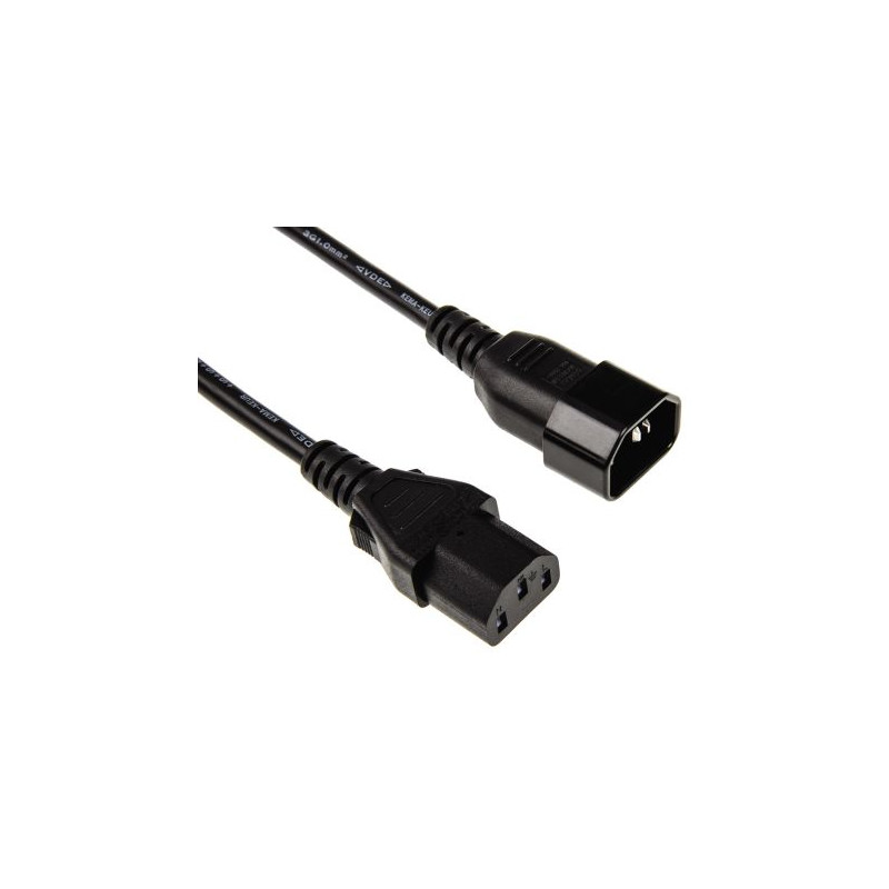 Power Cable: IEC C13 (FEMALE) - IEC C14 (MALE) Extension 2m