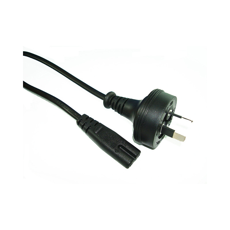 Power Cable: 3 PIN AUS Mains (MALE) - 2 PIN Power (IEC C7 FEMALE) 0.5m--1.8m