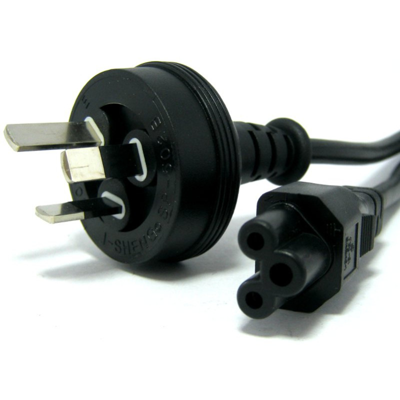 Power Cable: 3 PIN AUS Mains (MALE) - 3 PIN Power Cable (IEC C5 FEMALE) For Notebook/NUC 0.5M--1.8M