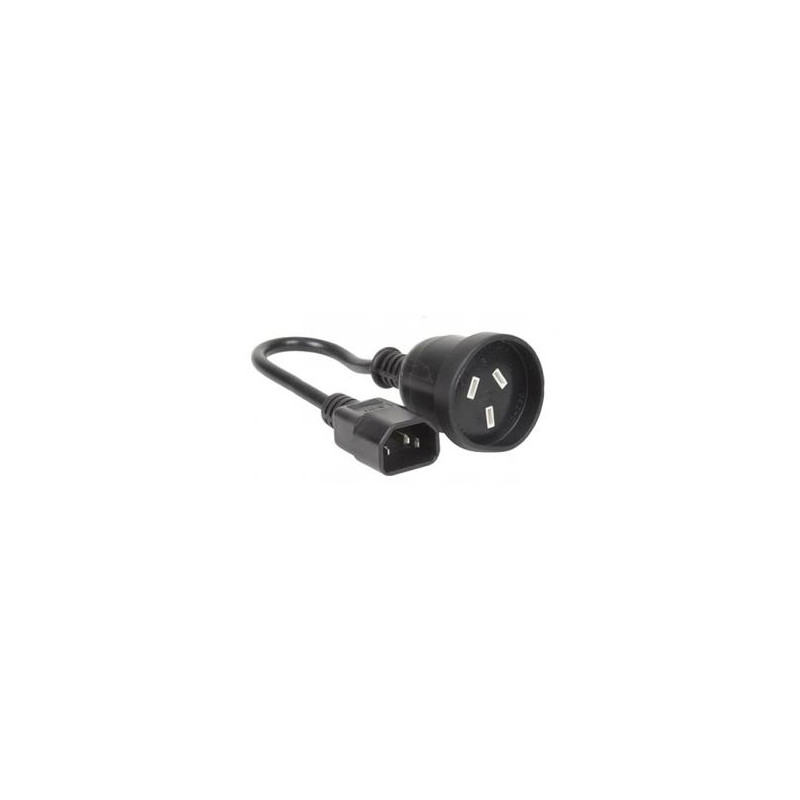 Power Cable: 3 PIN AUS Mains (FEMALE) - IEC C14 (MALE) 30cm