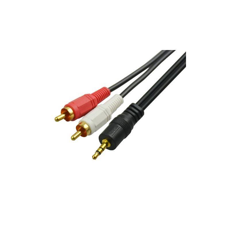 Audio Cable: 3.5mm Audio AUX Cable Male to 2x RCA Male (M-M) - 3m